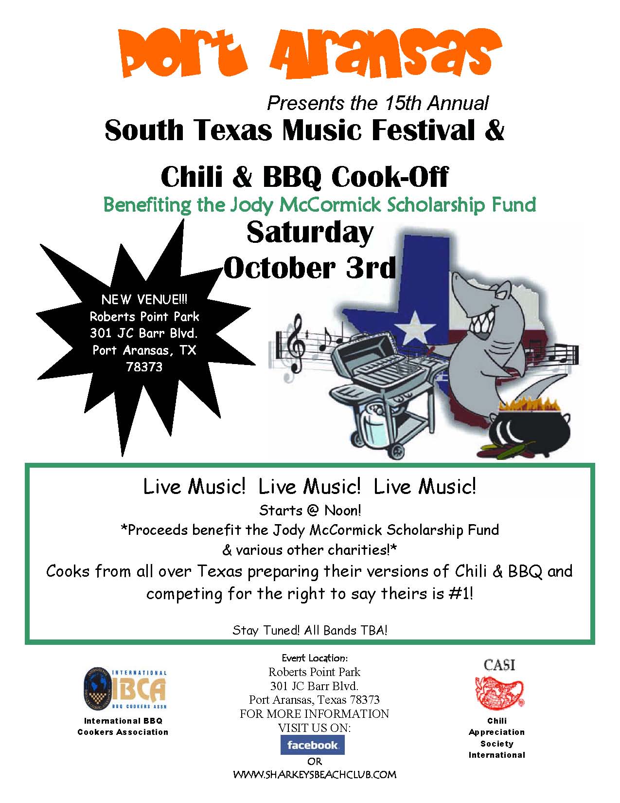 South Texas Music Fest Oct 3rd in Port Aransas, Texas.